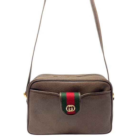 Gucci Bag Crossbody Clutch Wallet Ophidia Marmont Brown Leather GG Red Green - Picture 2 of 13